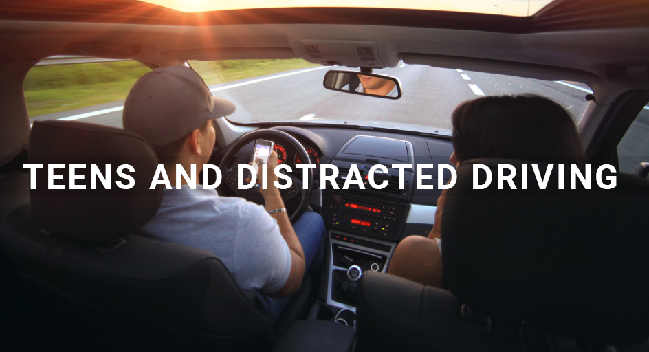 two teenagers driving in a car using cell phones while driving